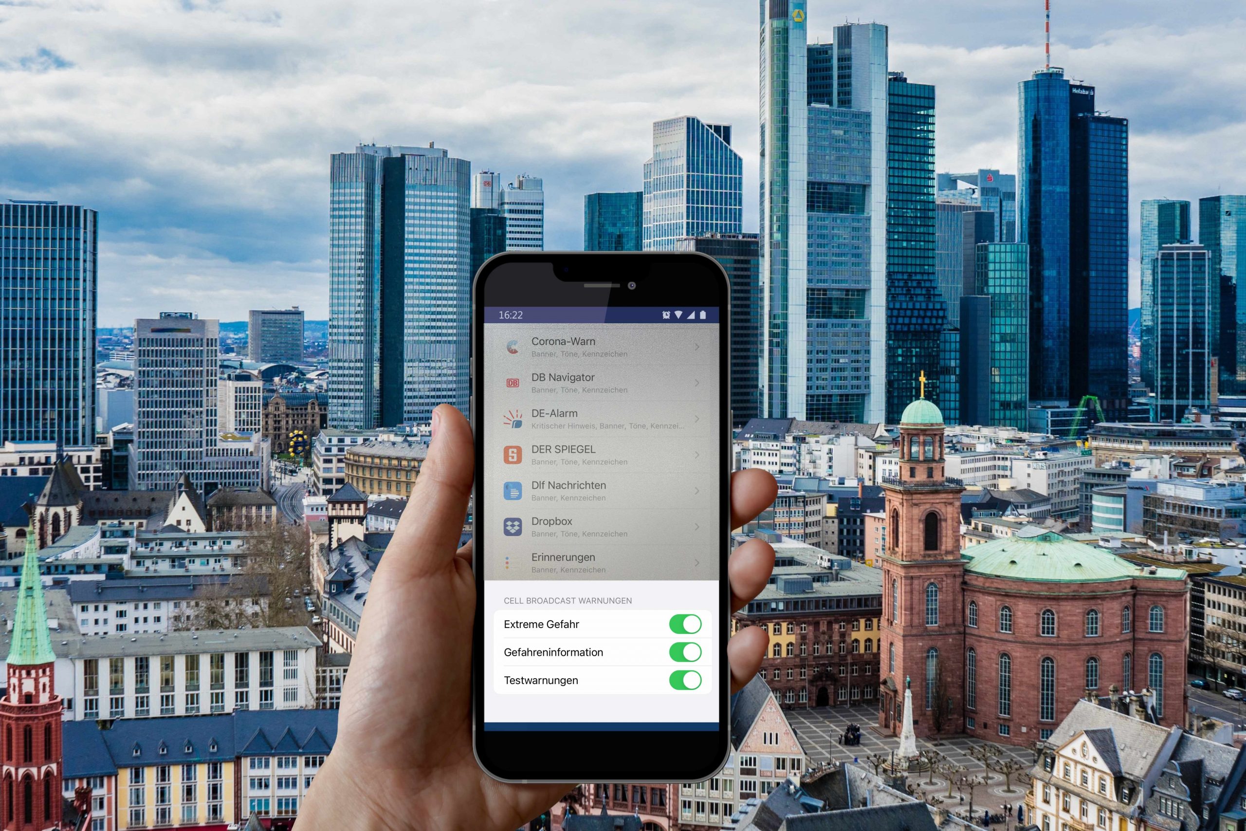 Cell Broadcast kommt, aber Frankfurter sollten sicherstellen, dass ihre Geräte die Warnungen auch empfangen können.