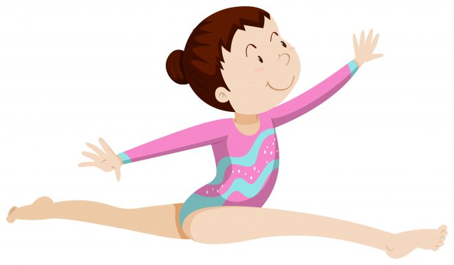 Illustration: Weiblicher Athlet bei der Gymnastik