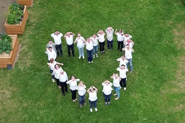 Riedbergchor Aufstellung in Herzform