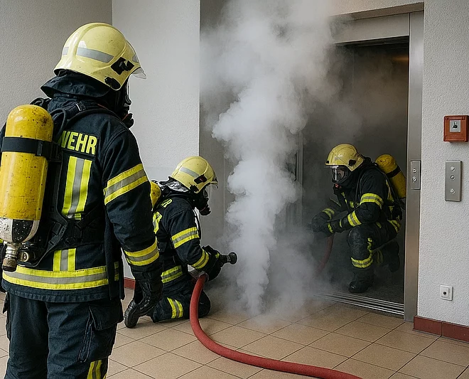 Symbolbild: Einsatz der Feuerwehr bei einer Verrauchung
