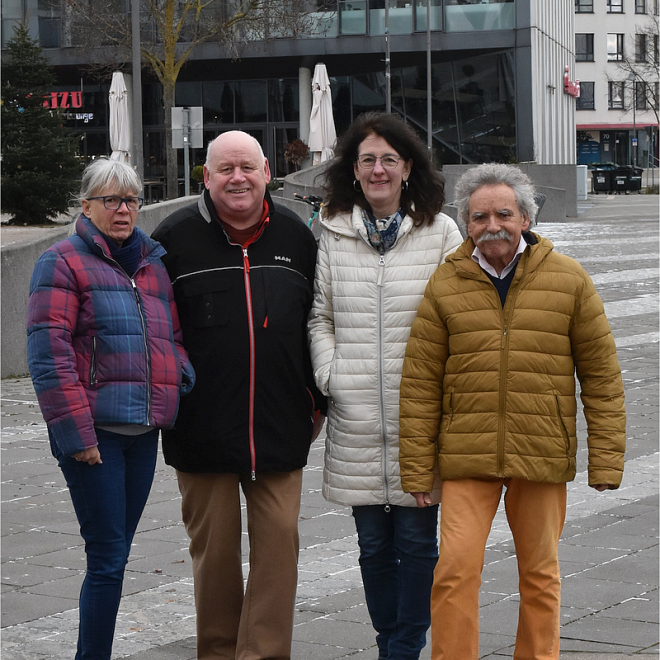 Das 4 Personen Team der SPD am Riedbergplatz