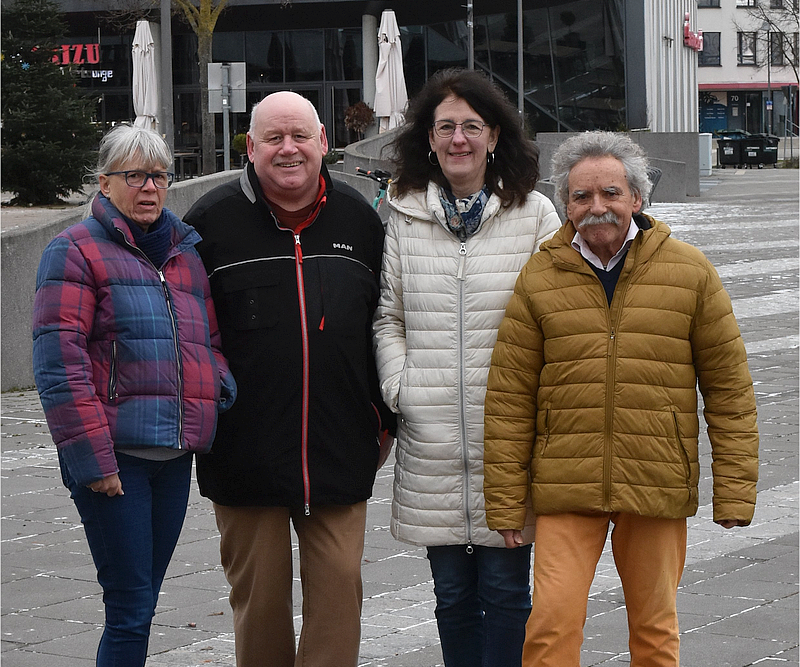 Das 4 Personen Team der SPD am Riedbergplatz