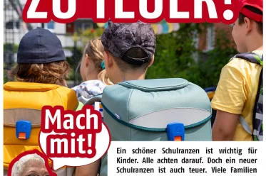 Infoposter zur Aktion »Mein erster Schulranzen«