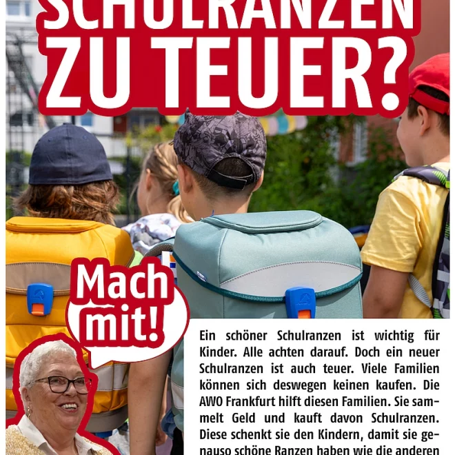 Infoposter zur Aktion »Mein erster Schulranzen«