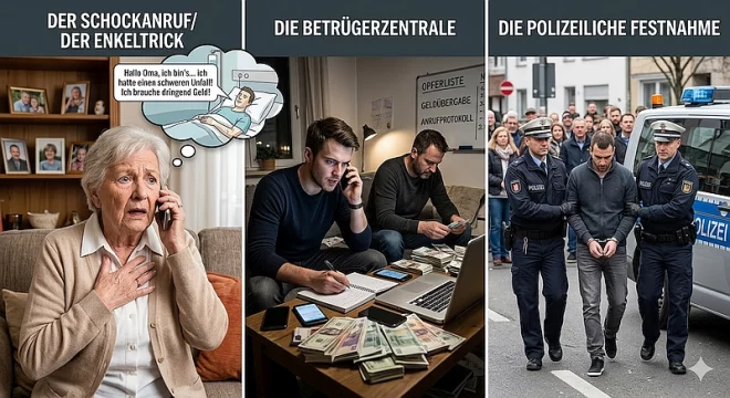 Symbolbild Telefonbetrug und Festnahme