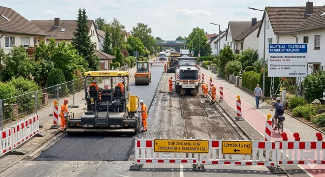 Symbolbild Straßenbauarbeiten Talstraße