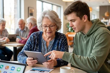 Digitale Teilhabe im Alter: Berung von Senioren durch junge Helfer