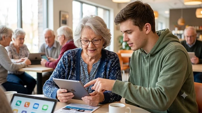 Digitale Teilhabe im Alter: Berung von Senioren durch junge Helfer